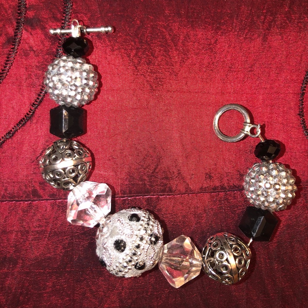New Black, white & silver bracelet
